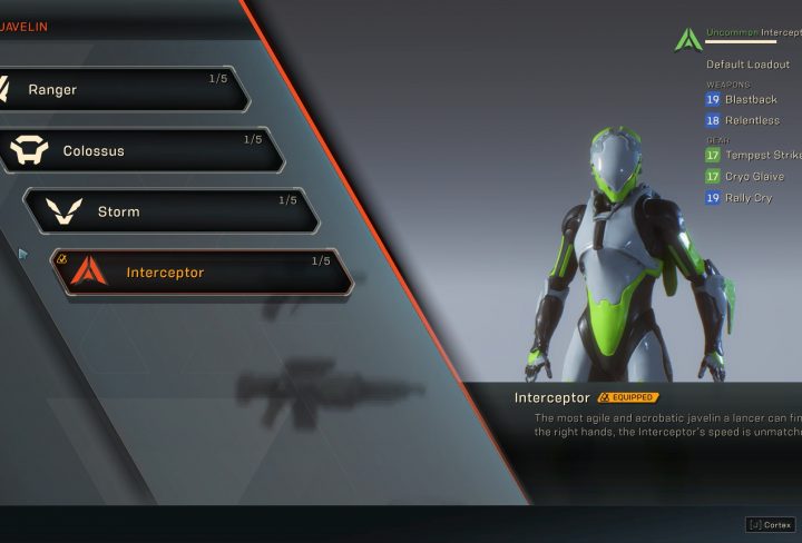 anthem how to unlock new javelin suits