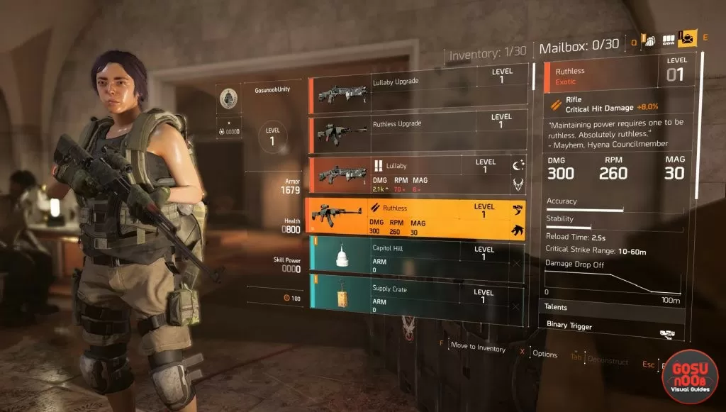 ruthless division 2 exotic assault rifle