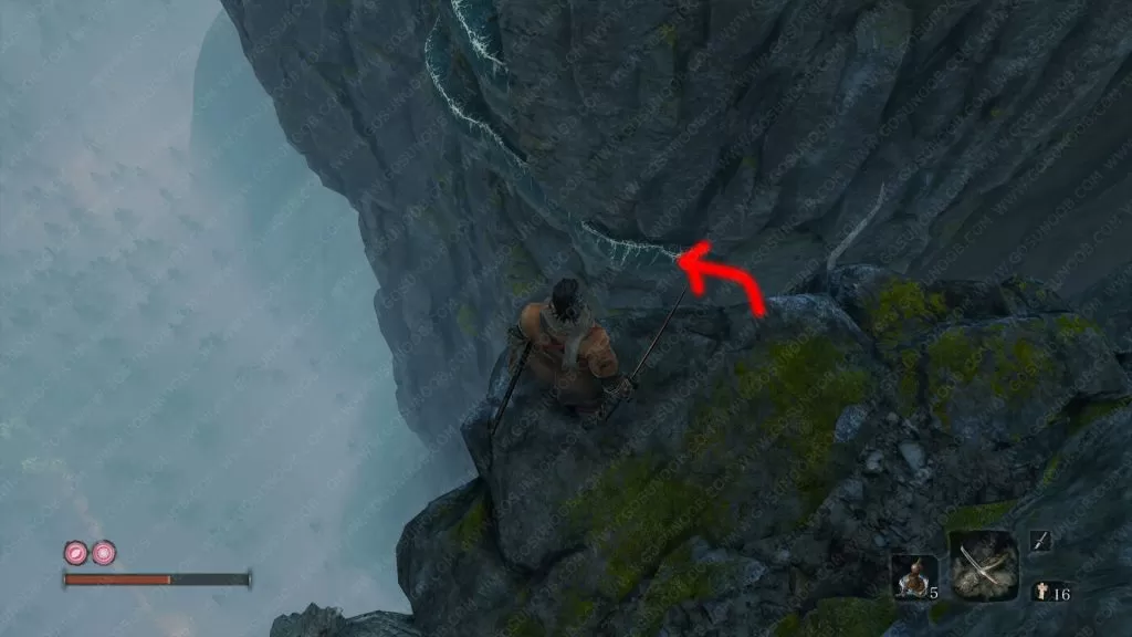 sekiro pure white flower jump to ledge