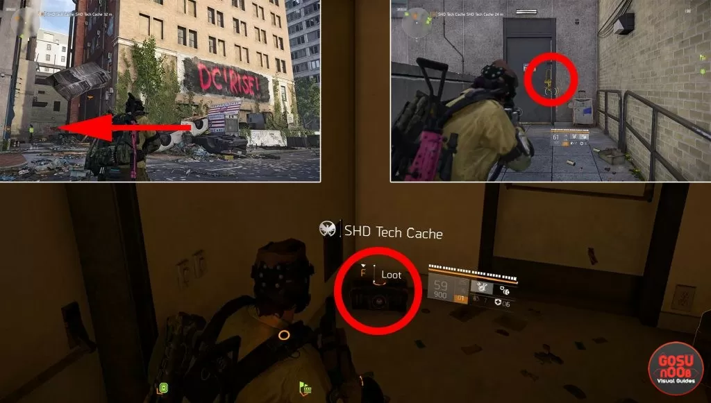 shd tech cache locations division 2 downtown west