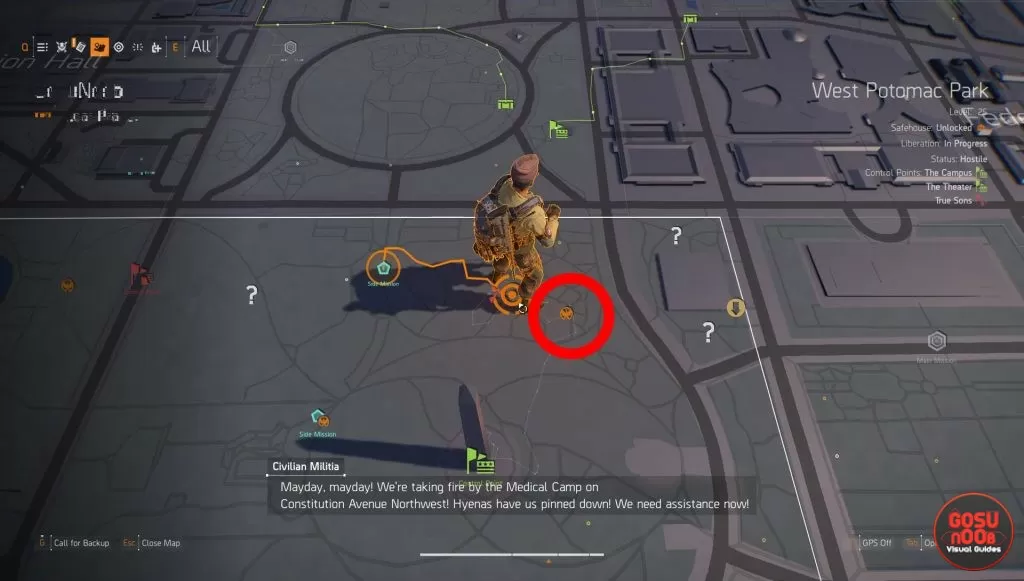 where to find shd tech cache near washington monument division 2