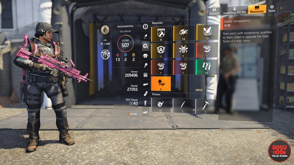 division 2 exotic components where to farm