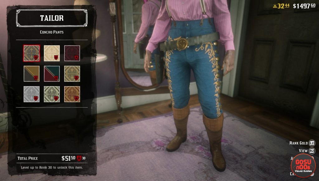 red dead online concho pants