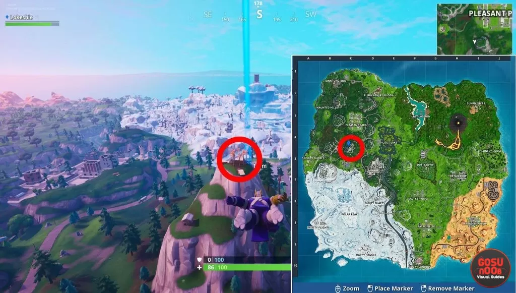 week 6 free challenge visit 5 highest elevations locations fortnite