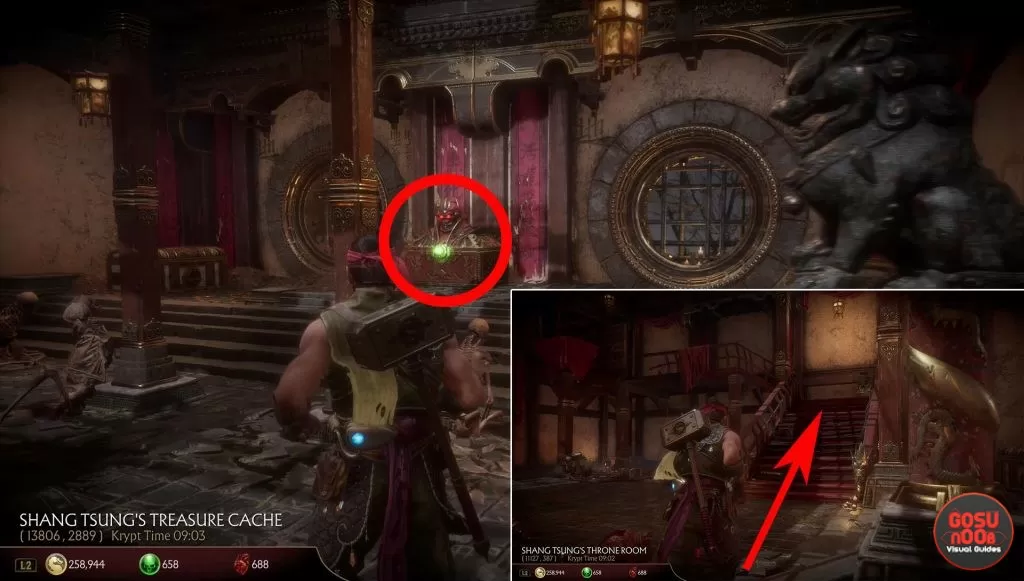 cetrion chest location shang tsung throne room mk11 krypt