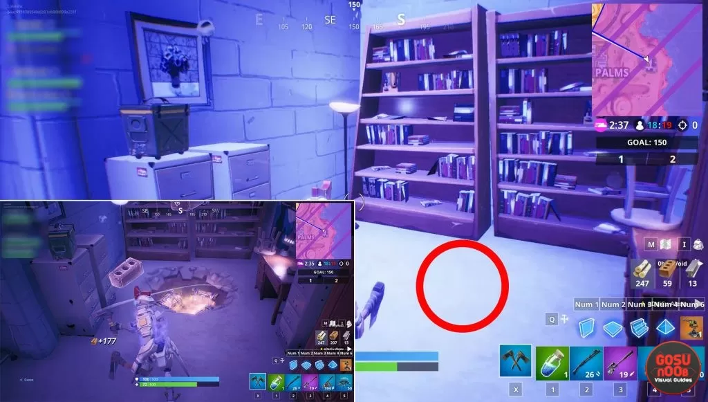 hidden chest location fortnite season 9 john wick house