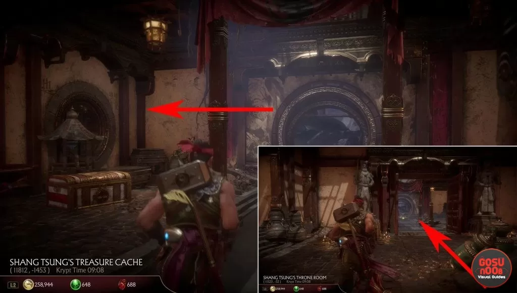 how to find jacqui briggs chest mk11 krypt shang tsung throne room location