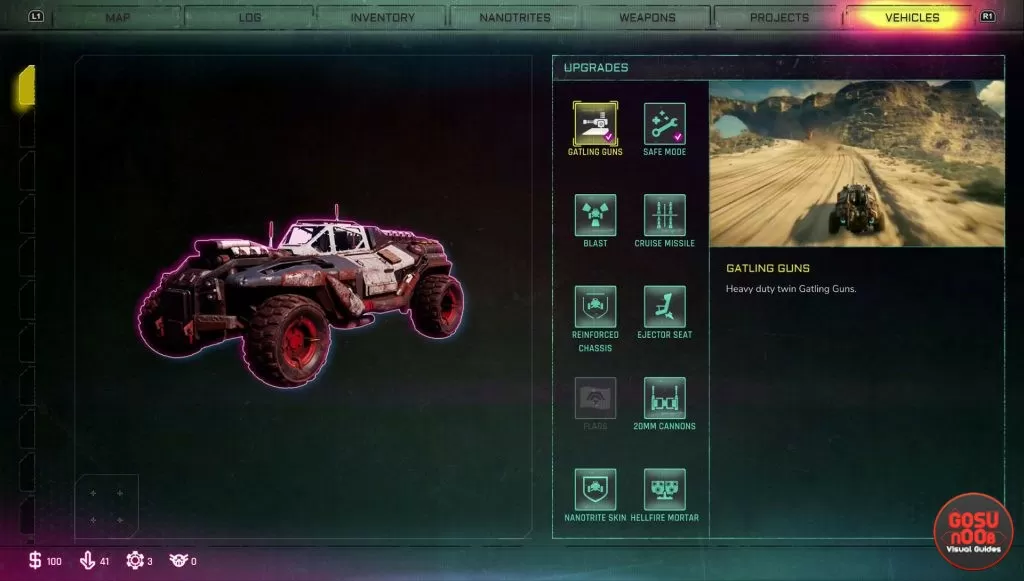 how to get vehicle weapon upgrades rage 2