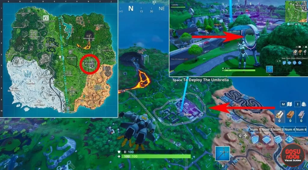 neo tilted mega mall fortnite weekly challenge slip streams locations