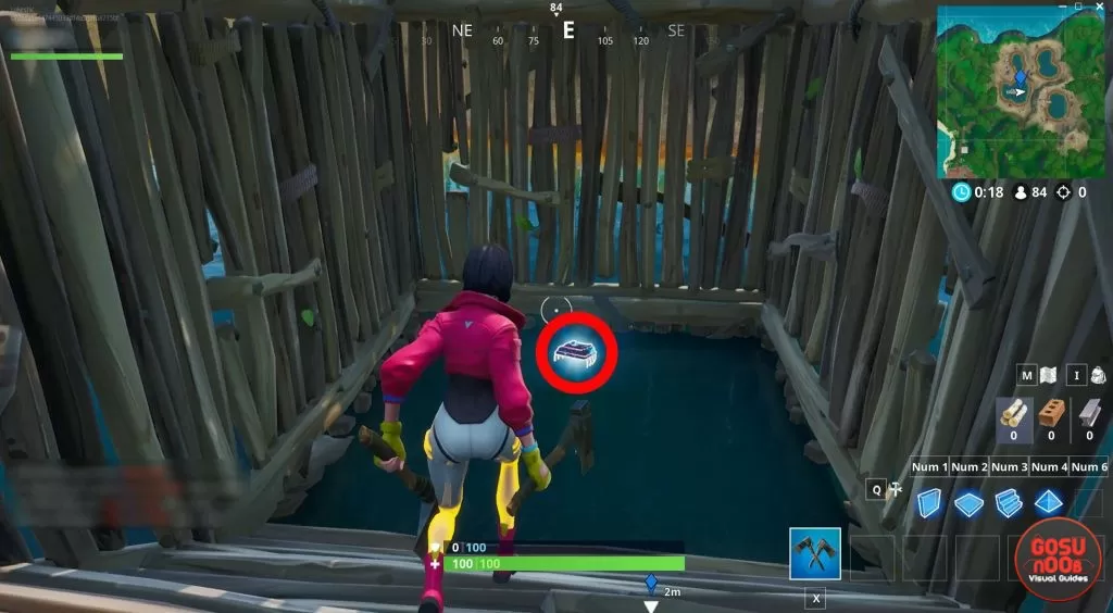 where to find fortbyte 17 wooden fish building location fortnite