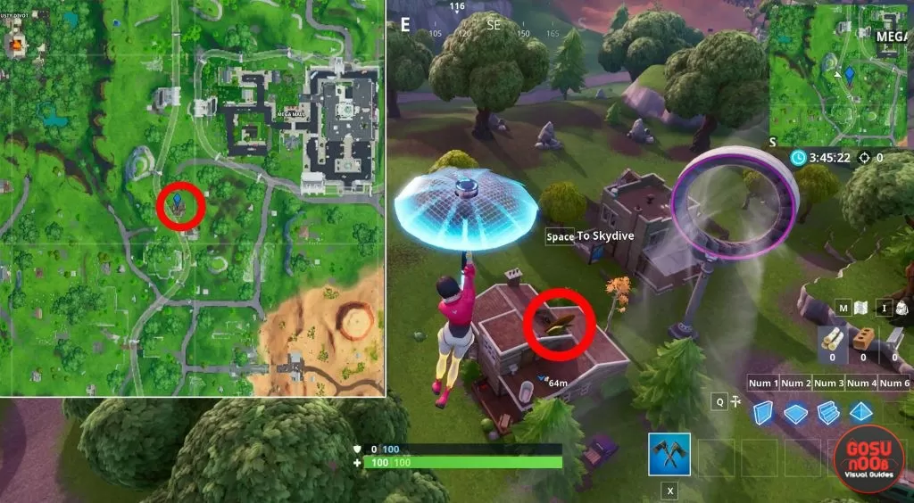 where to find fortnite giant dancing fish trophy location season 9 weekly challenge