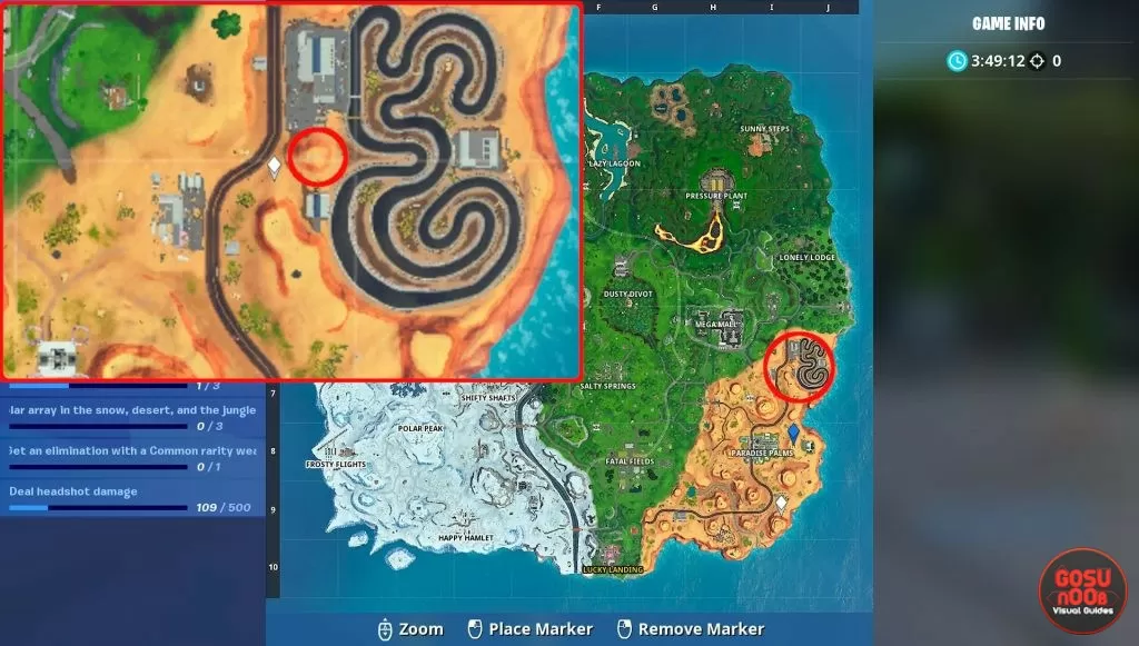 fortnite birthday cake location racing track