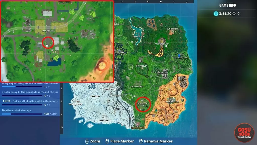 fortnite birthday cake locations fatal fields