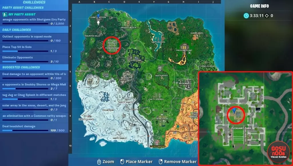 fortnite birthday cake locations pleasant park