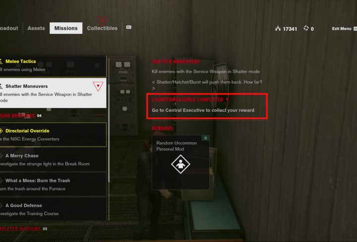 control go to central executive to collect your reward