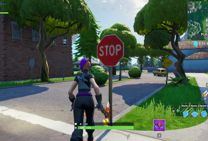 fortnite br destroy stop signs with catalyst outfit