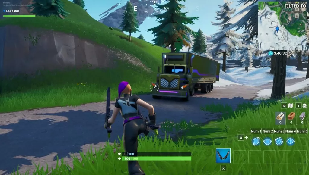 fortnite br search between basement film camera snowy head statue flashy gold big rig