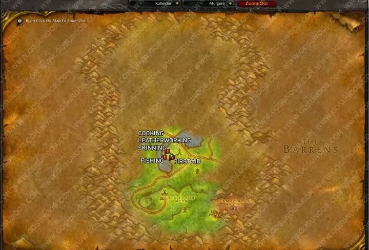 tauren starting area skinning trainer location wow classic