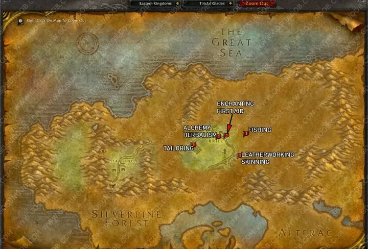 tauren starting area skinning trainer location wow classic