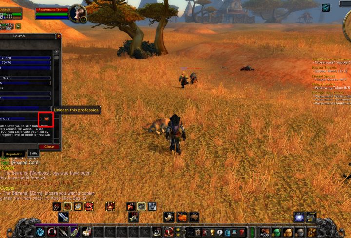 wow classic unlearn profession