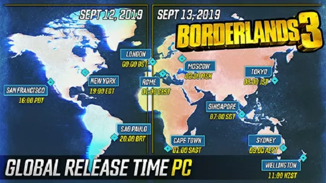 Borderlands 3 Pre-Load & Launch Times Revealed on PC, PS4, Xbox One