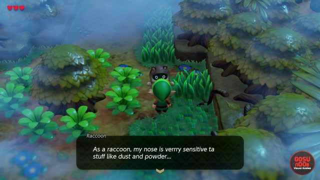 Zelda Link's Awakening How to Get Past Raccoon in Mysterious Woods - Magic Powder