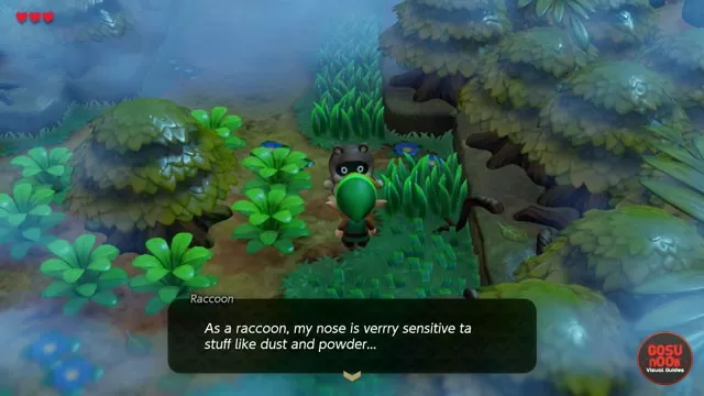 Zelda Link's Awakening How to Get Past Raccoon in Mysterious Woods - Magic Powder