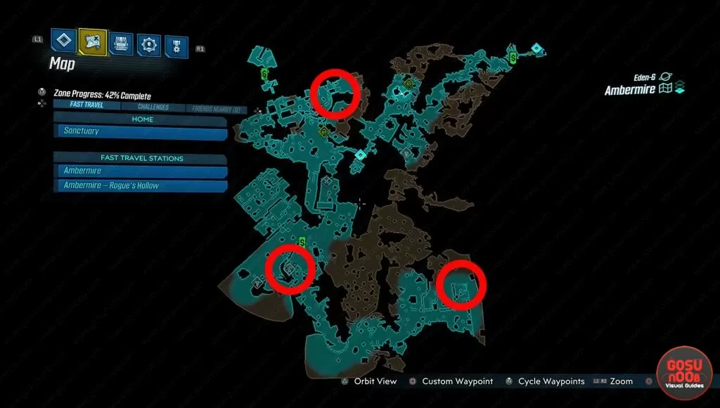 ambermire all red chest locations map borderlands 3