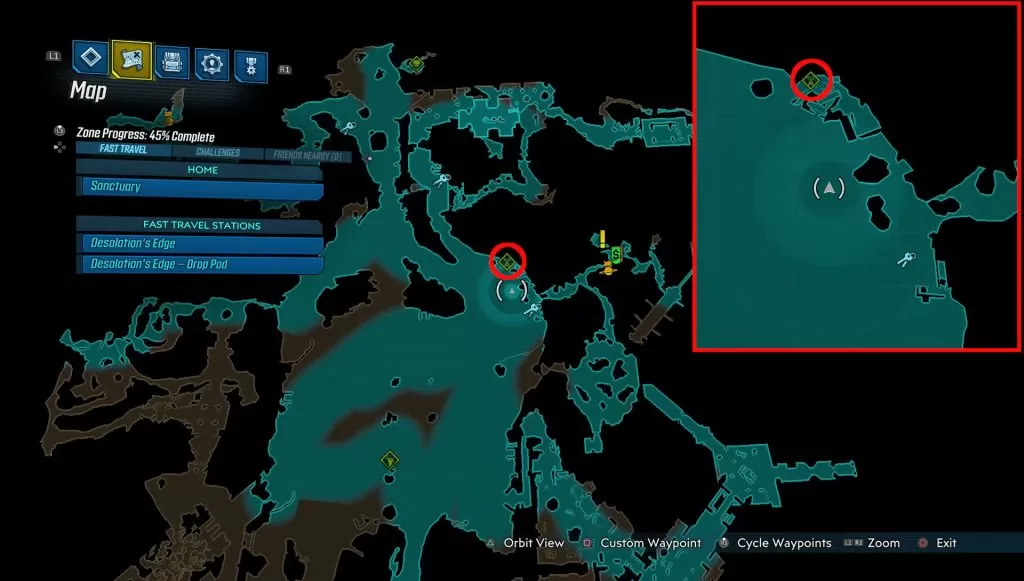 bl3 crimson radio location desolation's edge