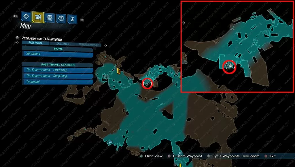 bl3 splinterlands crimson tower location