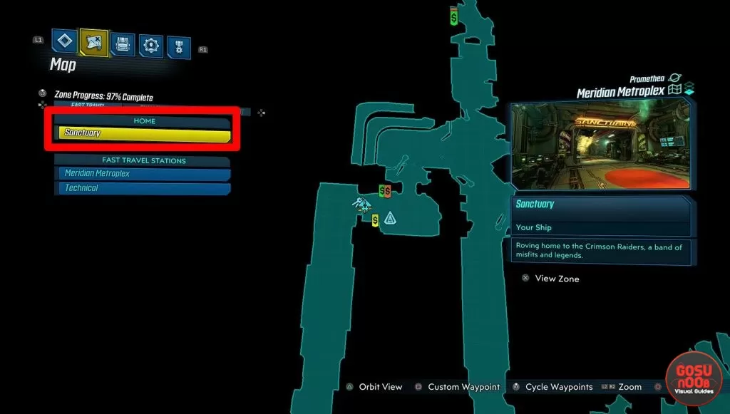 borderlands 3 sanctuary how to get back