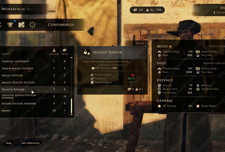 greedfall charlatan supply potions to the unhappy clients