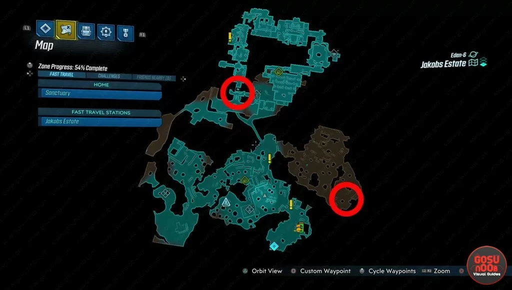 jakobs estate all red chest locations map borderlands 3