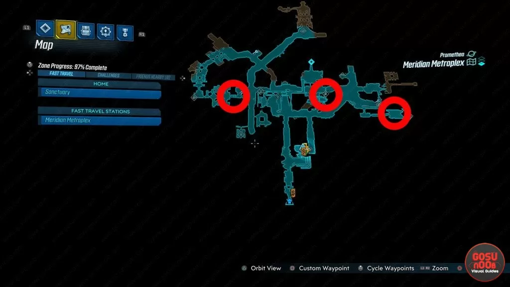 meridian metroplex where to find red chest all locations borderlands 3