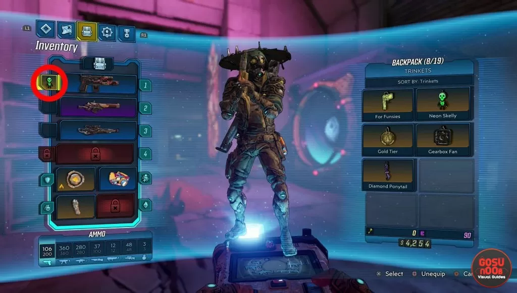 weapon trinkets how to equip borderlands 3