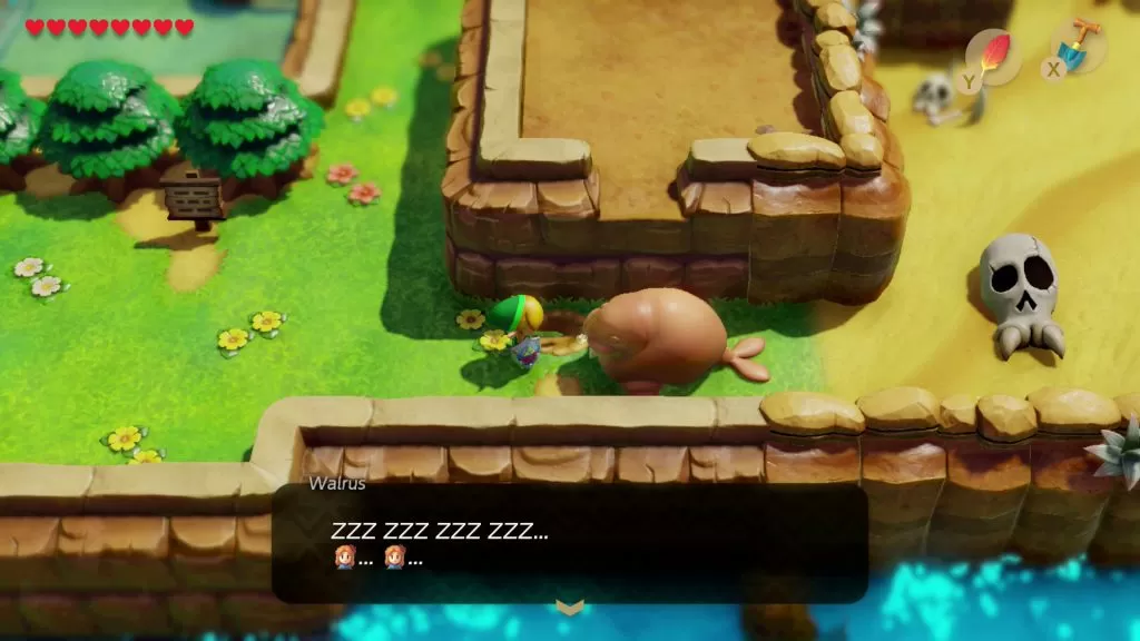 zelda link's awakening how to move walrus