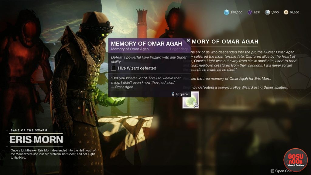 Destiny 2 Memory of Omar Agah Hive Wizard & Throwing Knives Locations
