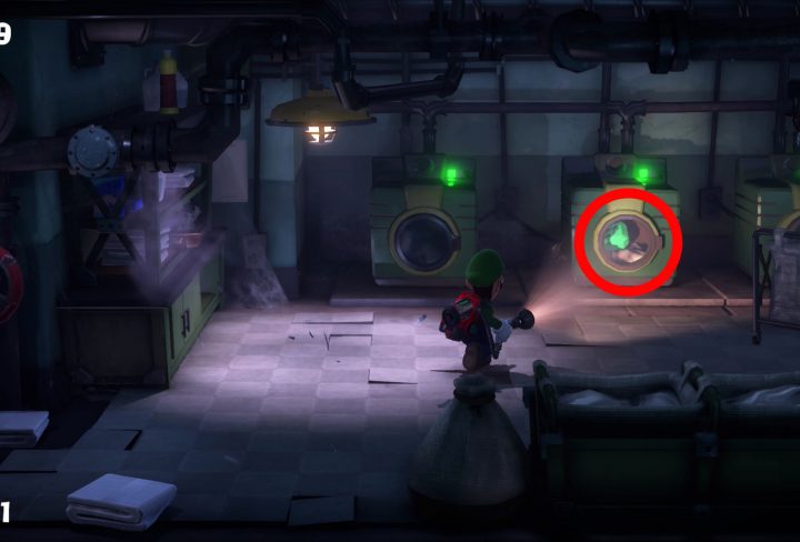 Luigis Mansion 3 Basement Green Gem in Washing Machine How to Get Diamond