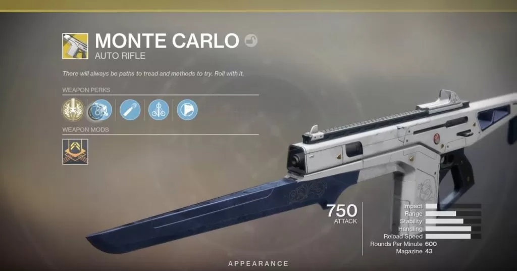 destiny 2 monte carlo exotic auto rifle