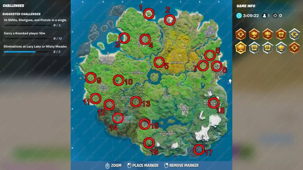 fortnite upgrade bench locations