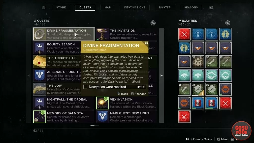 how to complete divine fragmentation whats this quest vex core analyzed destiny 2