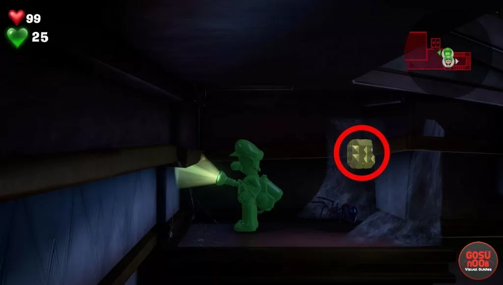 luigis mansion 3 basement yellow gem b1 how to get