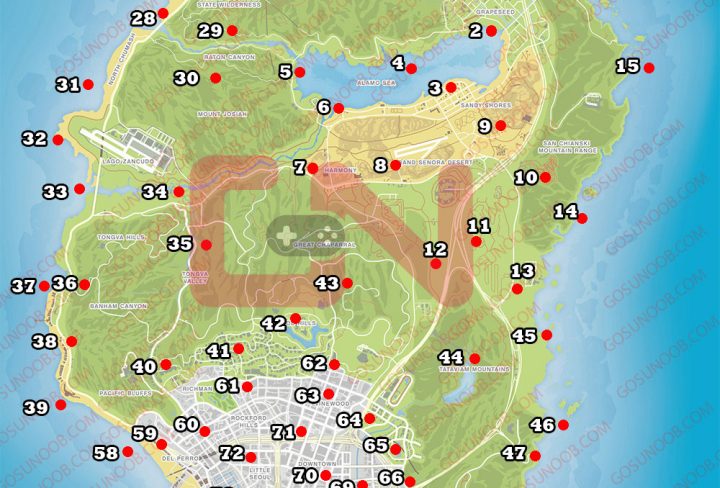 76 PEYOTE locations GTA ONLINE