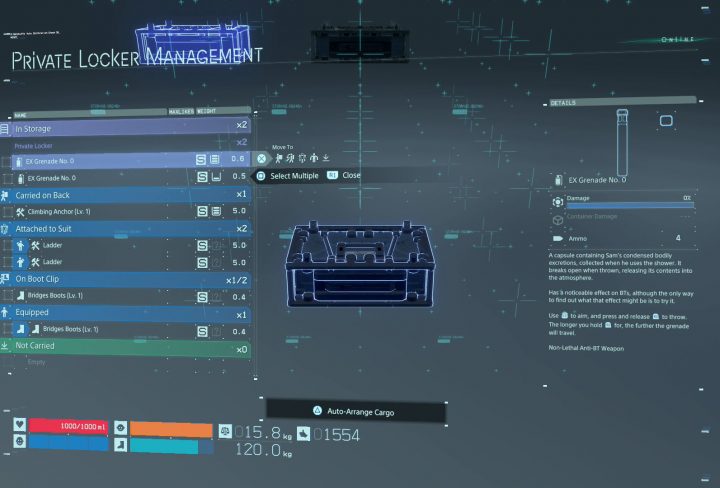 death stranding weapons