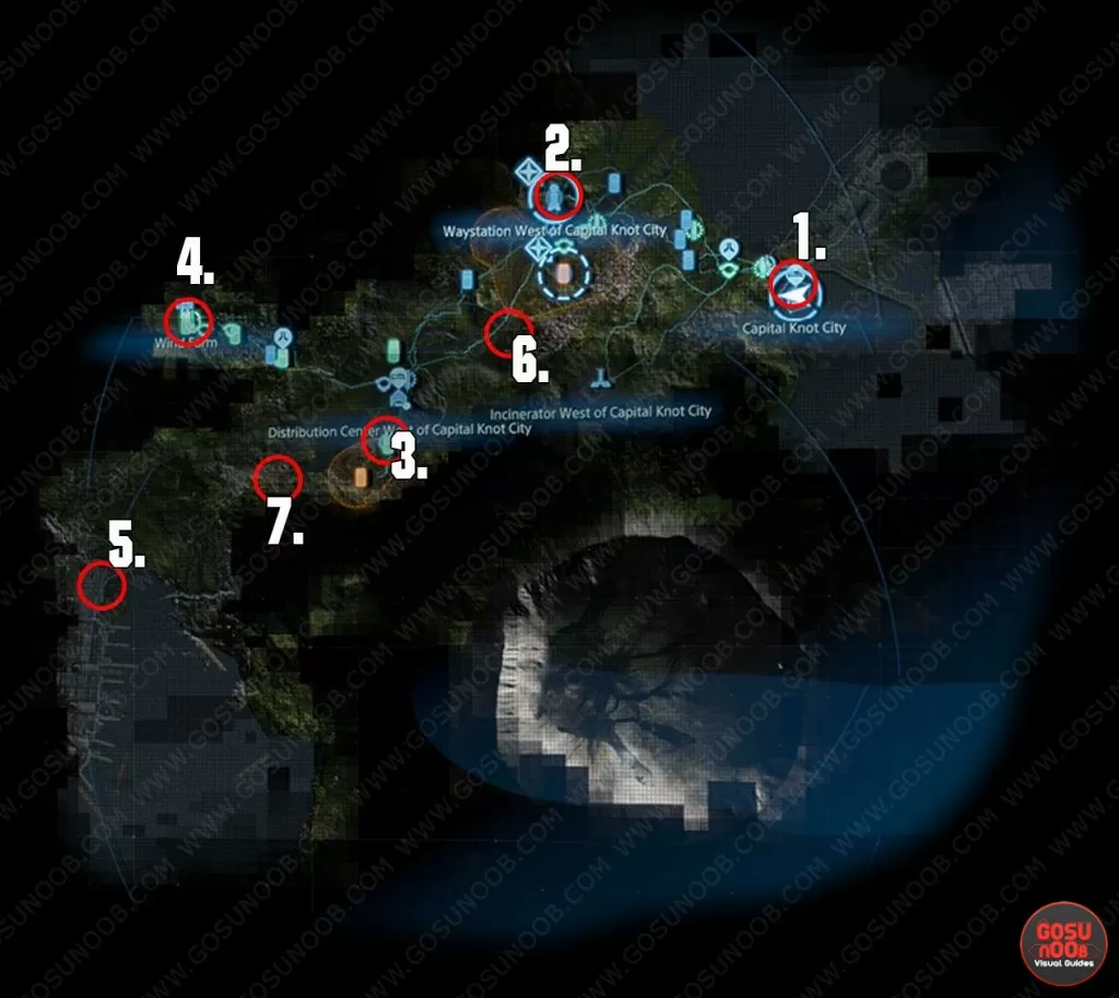 eastern region death stranding all uca facility locations map where to find