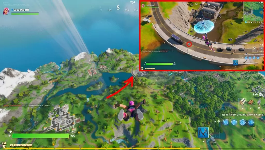 fortnite where to find e dive loading screen