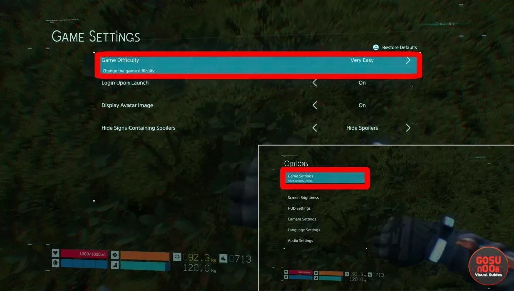 game difficulty death stranding how to change