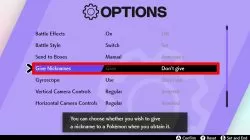 how to disable automatic pokemon naming pokemon sword shield