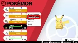 pokemon sword shield how to change party primary pokemon