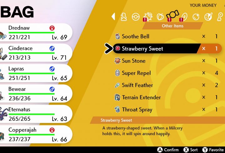 pokemon sword shield sweets locations strawberry berry love star clover flower ribbon